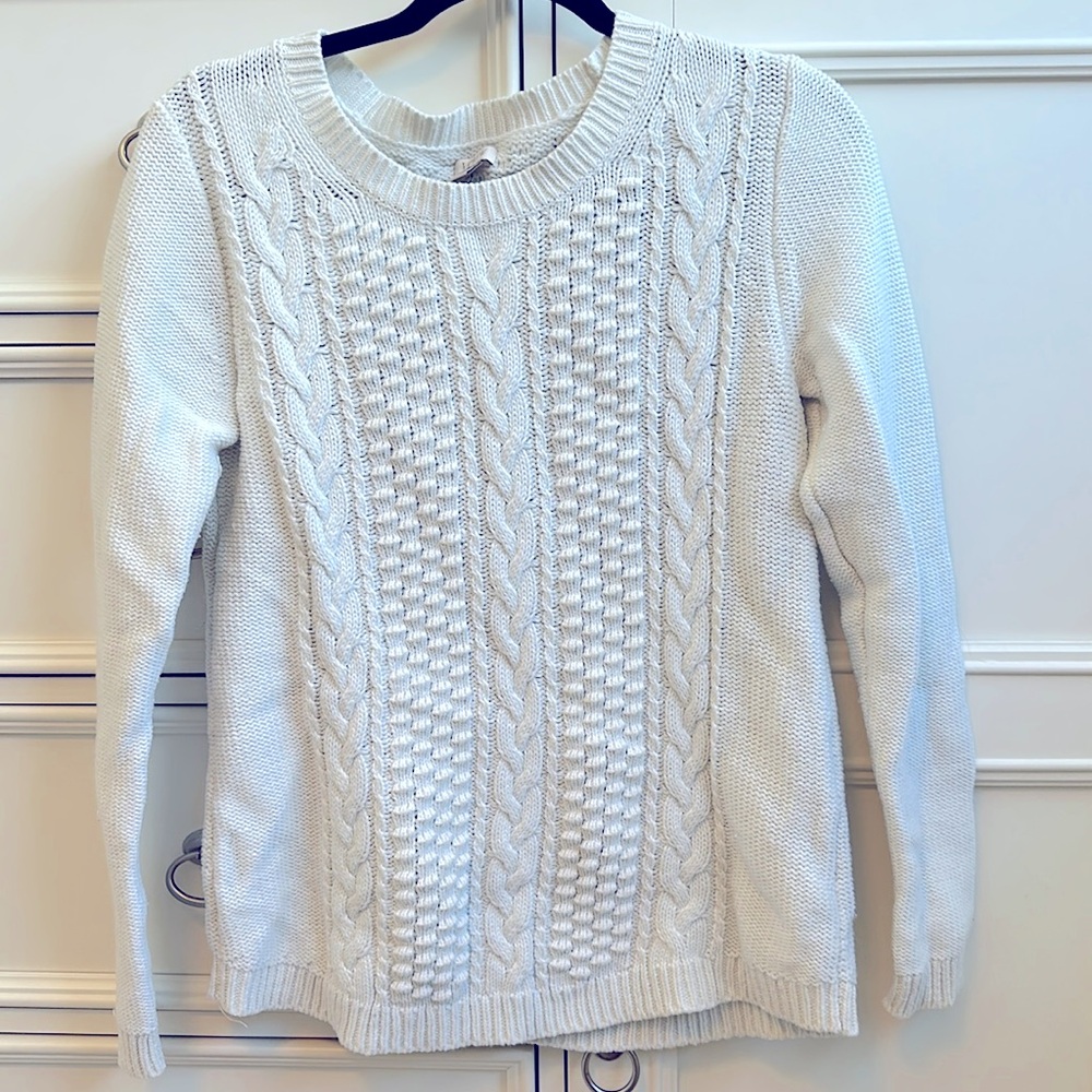 J. Crew Cream Cable Knit Sweater